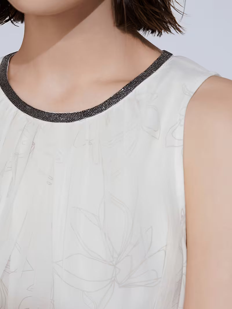 High Quality 100% Summer Sleeveless Blouse Ladies Clothes Luxury Women's Clothing Shirts