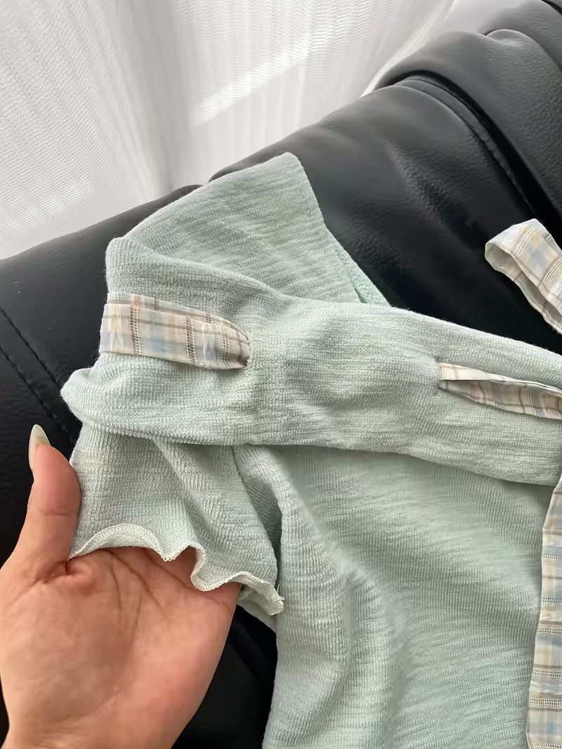 Spot Quality Korean Gentle Style Mobile Tie-Up Square Neck Short-Sleeved Top Women'S Summer New Design Sense Fungus Edge Slim Fit Versatile T-Shirt Breathable Thin Short Soft Fashion Temperament Ladies T-Shirt