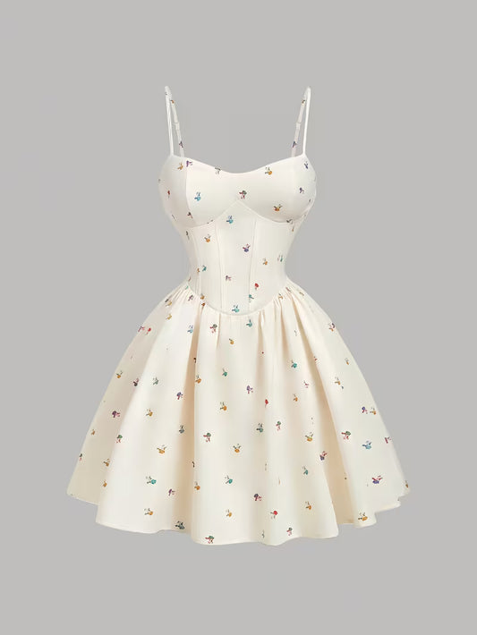 Cute and Elegant Floral Print Dress