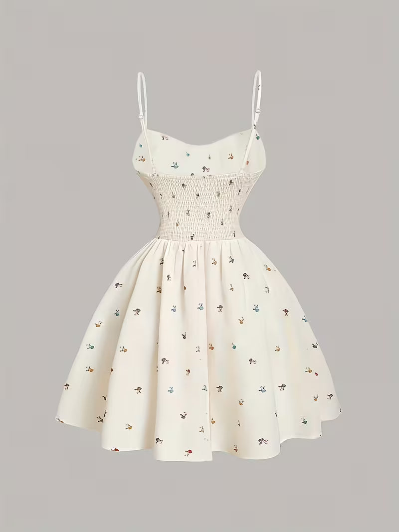 Cute and Elegant Floral Print Dress