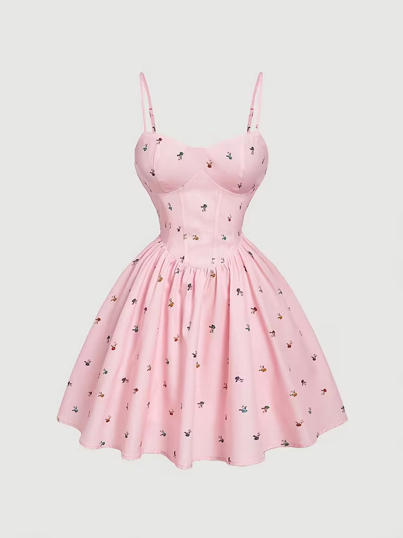 Cute and Elegant Floral Print Dress