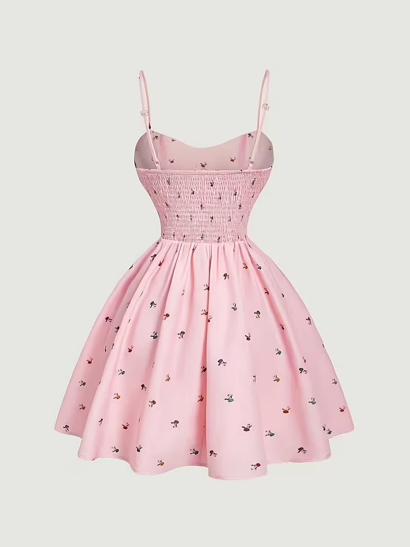 Cute and Elegant Floral Print Dress