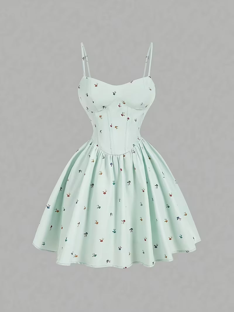 Cute and Elegant Floral Print Dress