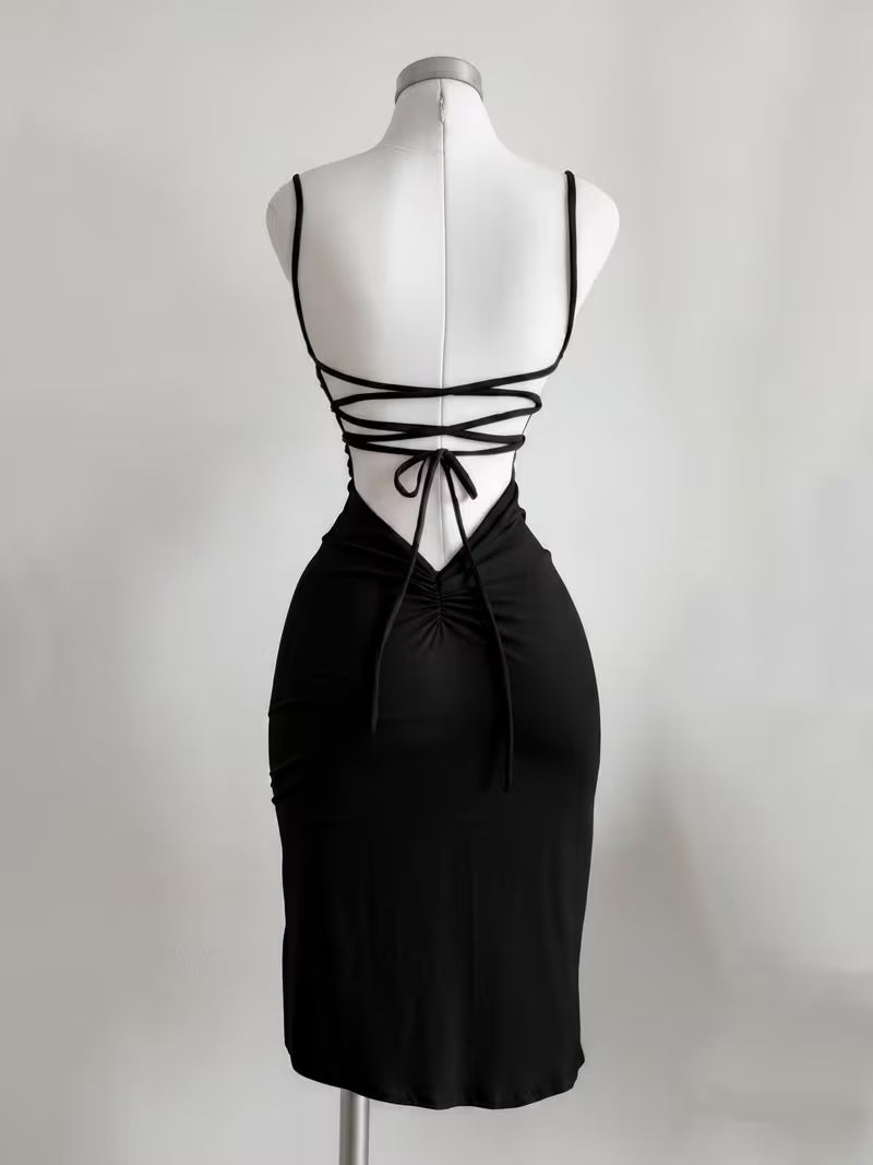 Y2K Slit Spaghetti Strap Solid Color Women's Dress, Suitable for Vacation, Festivals, Daily Wear, Shopping, Dating, Beach Mini Skirt