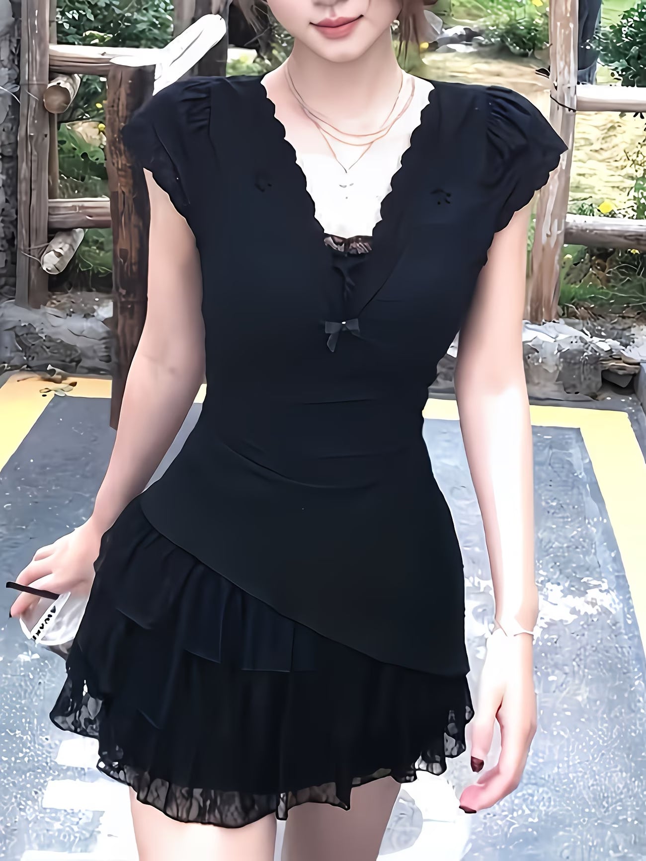 A Captivating Two-Piece Dress with an Irregular Design, Featuring Lace And a Fitted Waist for The Summer of 2026
