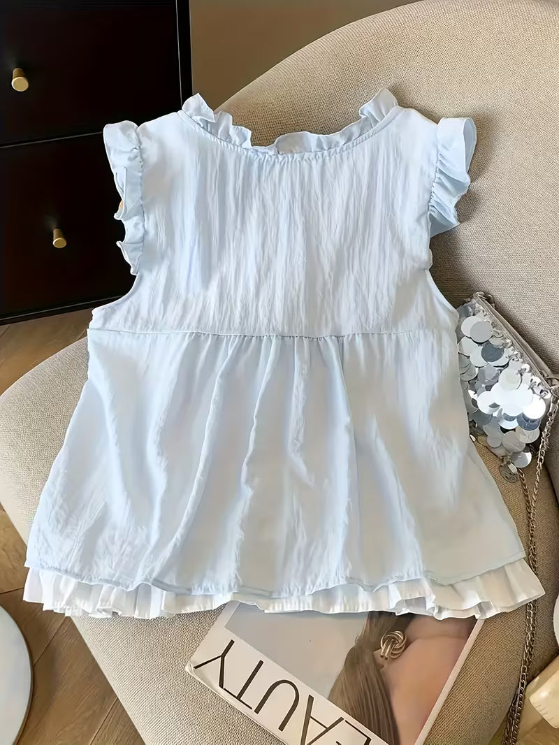 Ladies Loose Sleeveless Two-Piece Shirt