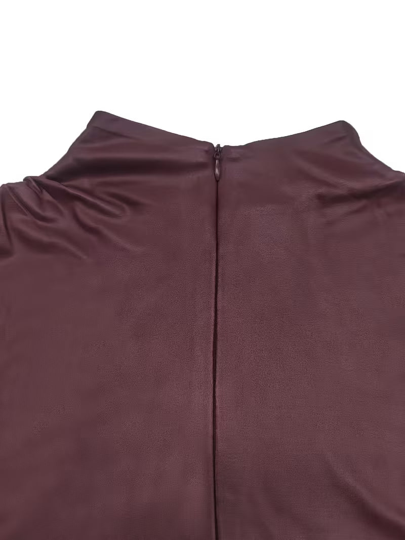 Summer Women's High Neck Pleated Sleeveless Dress