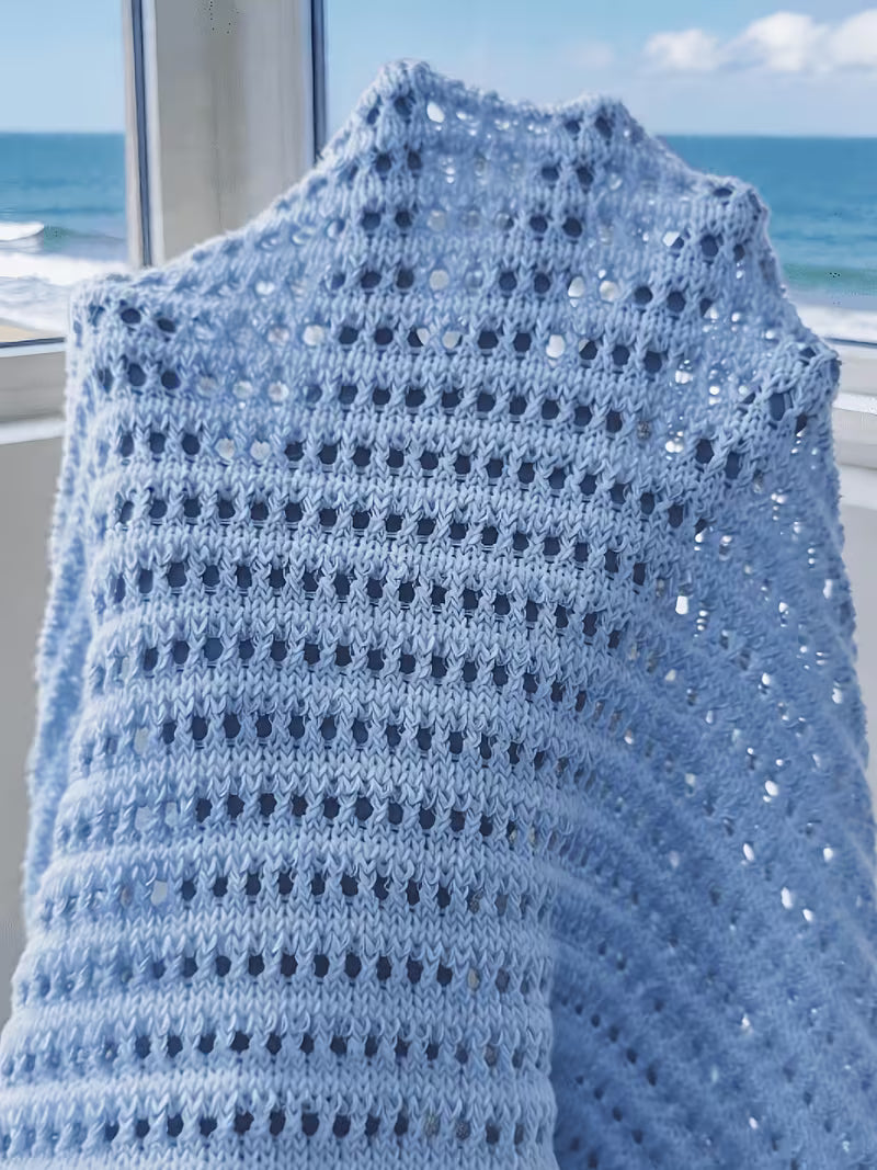 Women'S Light Blue Crochet Mini Dress Spaghetti Strap Deep V Neck Ruffled Hem Swim Cover Up Beach Dress