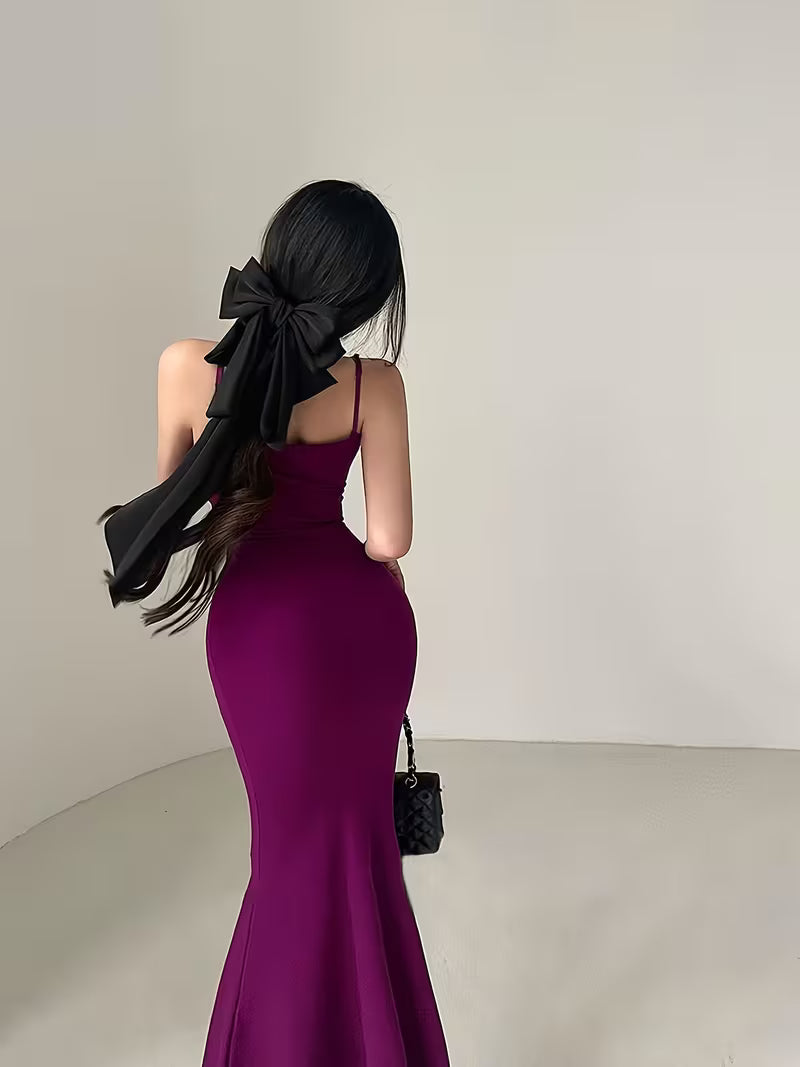 2025 Sexy Tight Spring And Summer French Suspender Dress with Female Temperament Waist-Hugging Long Skirt Hot Fishtail Hip Skirt