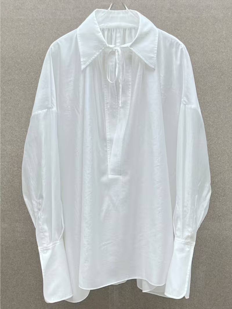 Women'S Belted Pleated Long-Sleeved Shirt | 2026 New Style, Niche Design, High-End Luxury Top