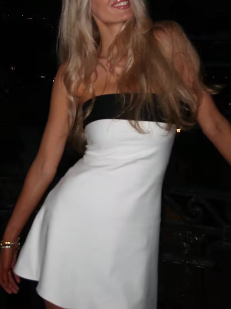 Elegant Black Strapless Dress for Women, Perfect for Spring/Summer Parties, Vacations, And Casual Evenings